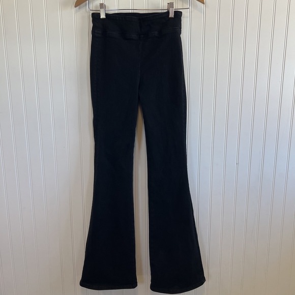 Frame jeans women size 1 black the jet set flare Sheen Noir Pull On - Picture 1 of 11